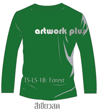 T-Shirt, TS-LS-18, เสื้อยืดแขนยาว สีเขียวสด